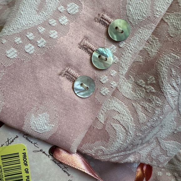 Intuitions Pink Jacquard Blazer NWT Mother of Pearl Buttons Womens Size 8 - Picture 7 of 10